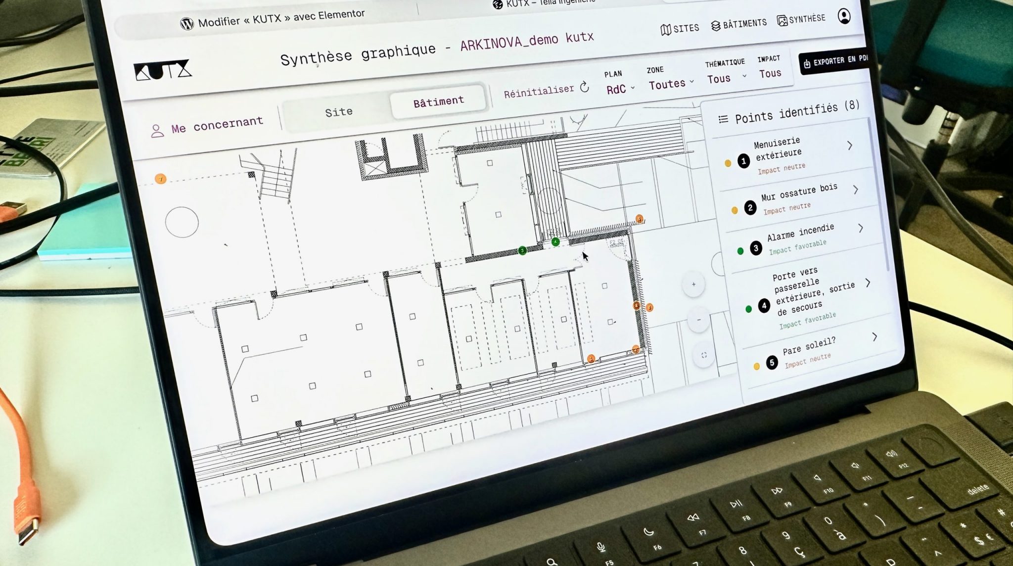 une vue globale de la plateforme KUTX développée par TEILA depuis un ordinateur